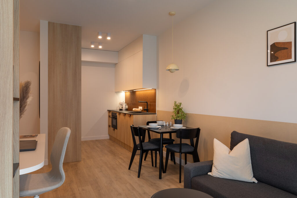 Nocleg w Katowicach z elastycznym terminem najmu w wygodnym apartamencie z jedną sypialnią Góreckiego 17 Trevi Apartments.